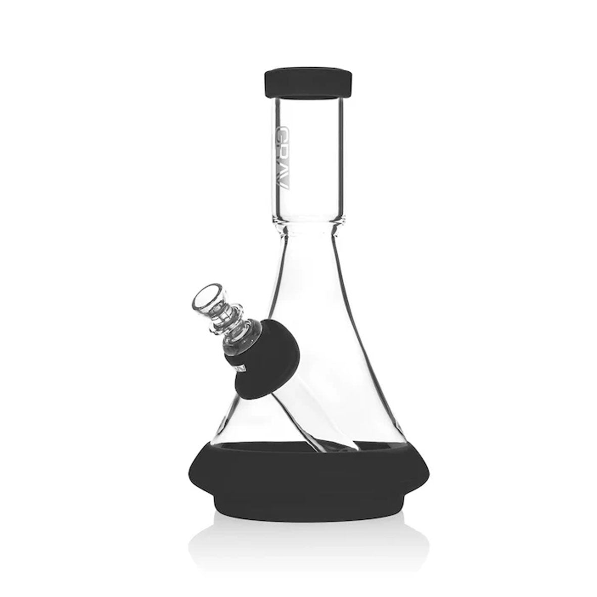 Der GRAV® Deco Beaker in Silikon aus hochwertigem Borosilikatglas. Premium Design Bong als Glas Rauch Accessoire zum rauchen von Cannabis. Auch zum Dabben.