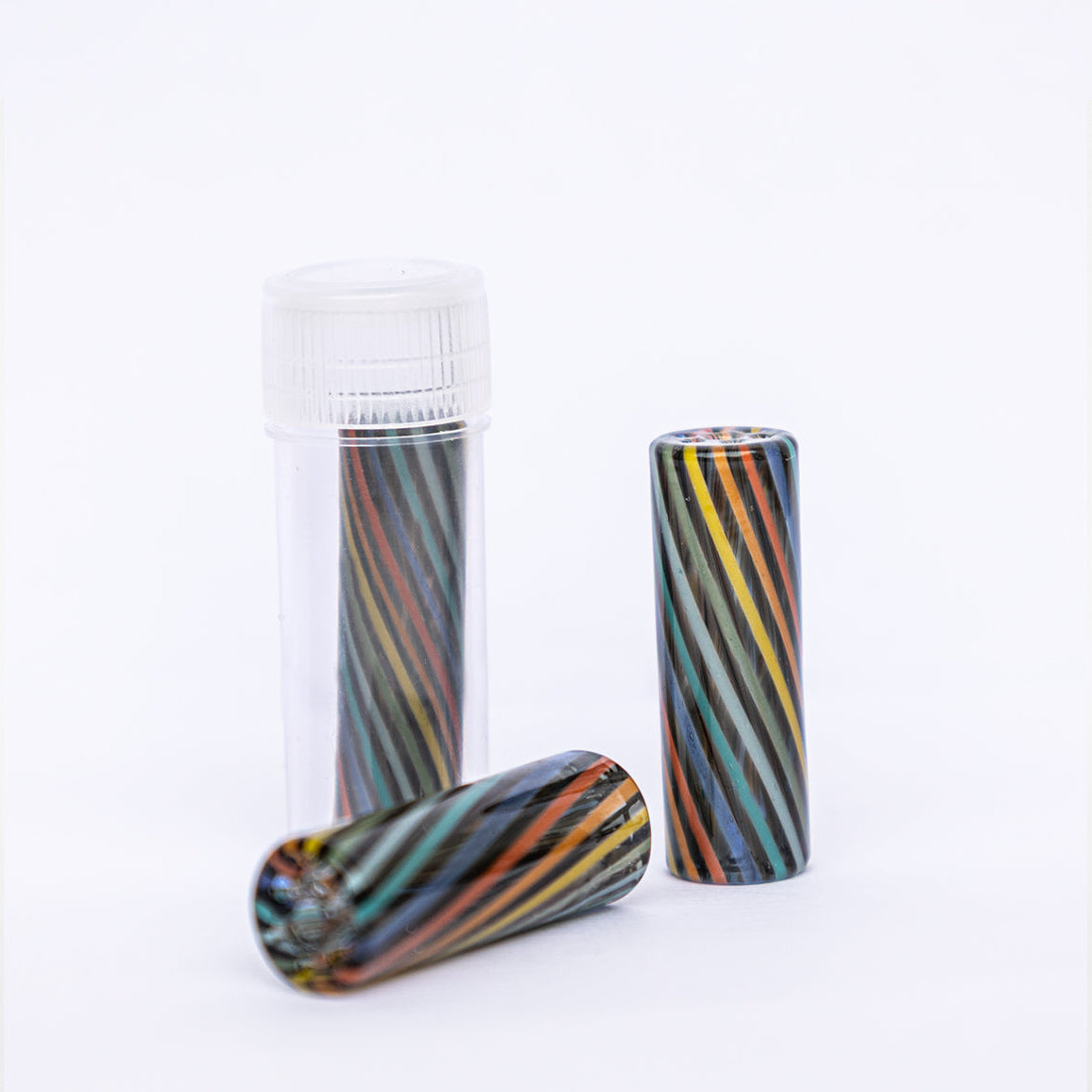 Glasfilter, 8mm Borosilikatglas, handgefertigt. Olmoterps & Purize Glasilter gleich. Premium Glasfilter für Donuts und Blunts. Mit transportbox.