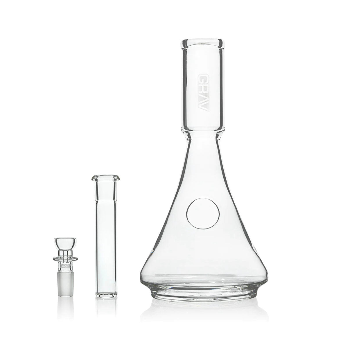 Premium Grav Deko beaker Glas Bong. Hochwertiges Borosilikatglas. Die Glas Bong kann komplett ausienander genommen werden.