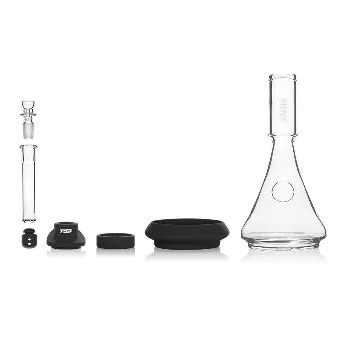 Grav Deco Beaker Silikon Bong aus premium Borosilikatglas. Zum racuhen von cannabis für Bong Liebhaber.