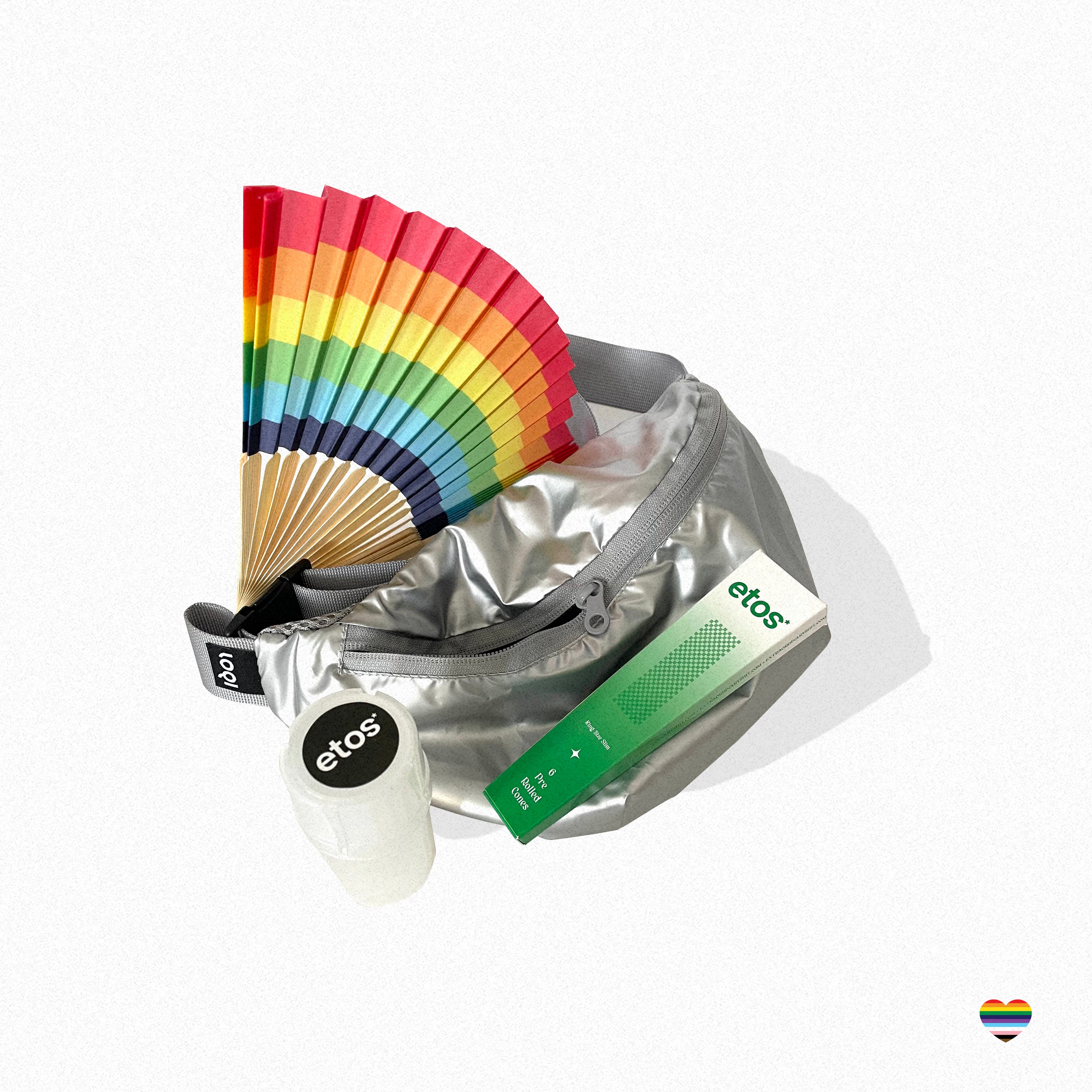 etos*HappyPrideMonth Gift Box, geschnekset, umhängetasche, bauchtasche, silber, vorgedrehte cones, kiffer zubehör, lgbtq, diverse, parade